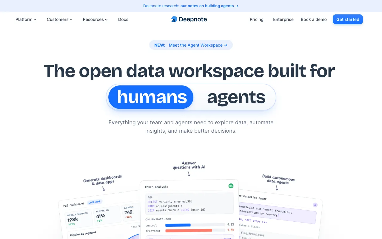 Página de inicio de Deepnote el 2026-09-19