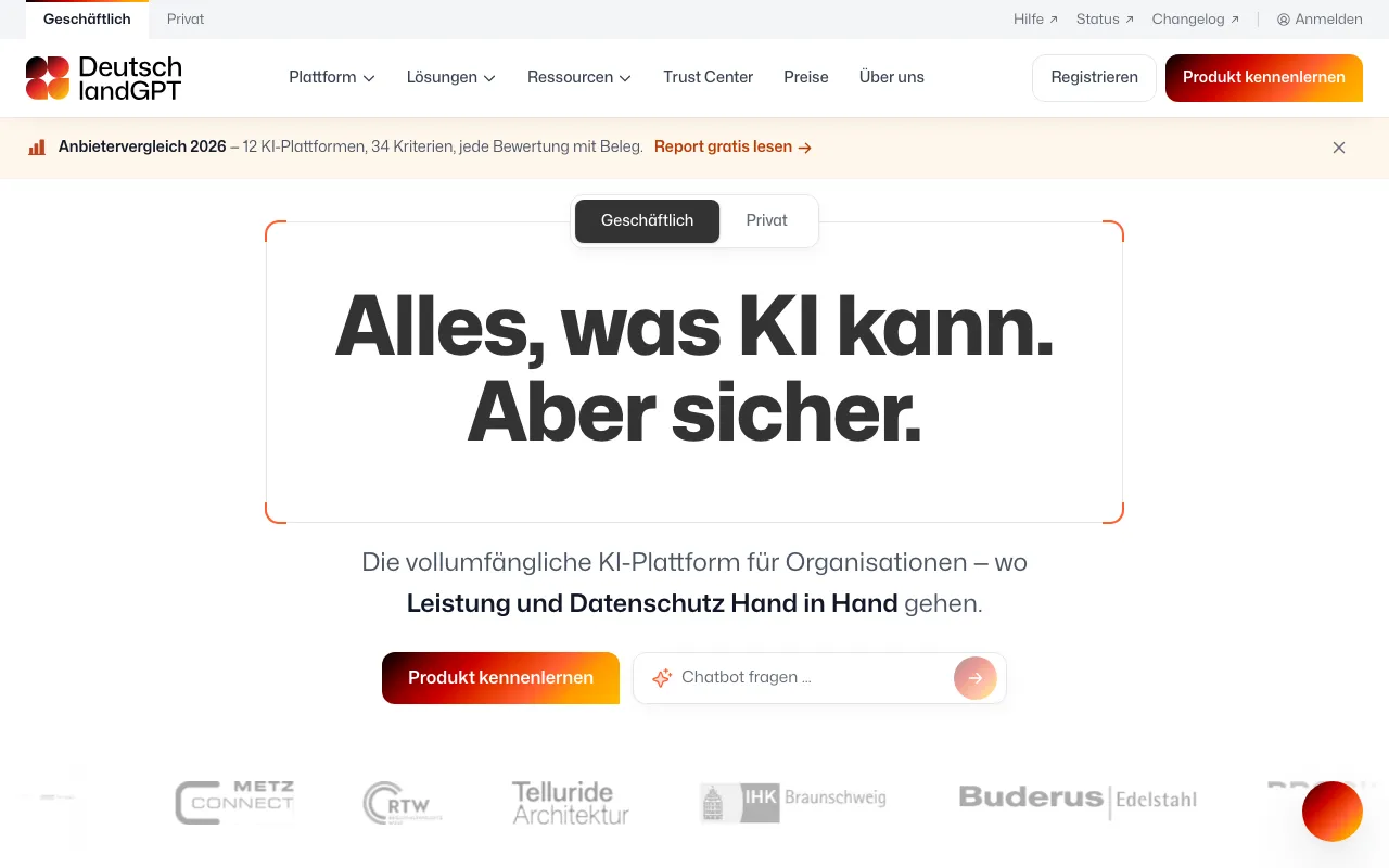 Página de inicio de DeutschlandGPT el 2026-09-19