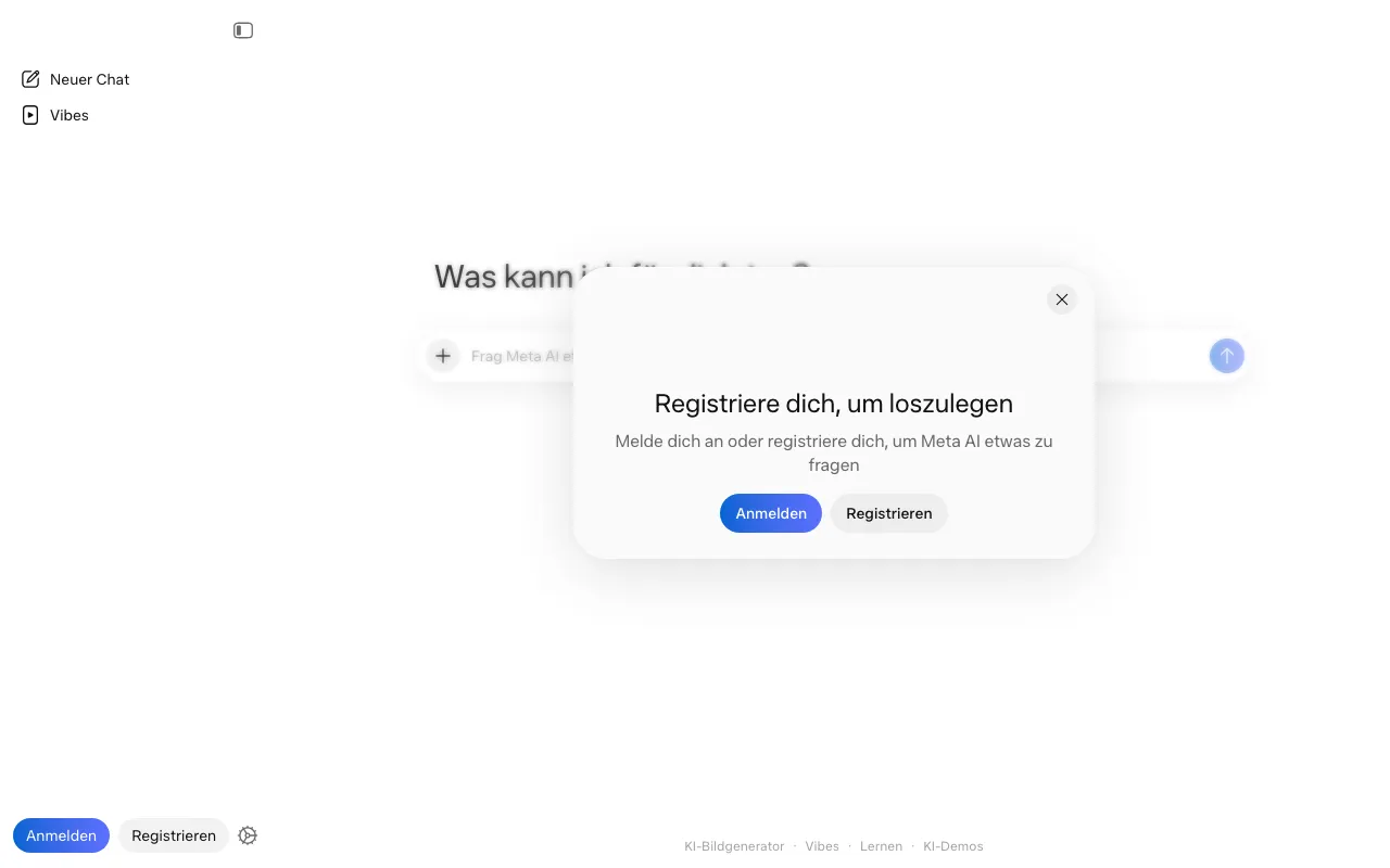 Página de inicio de Meta AI el 2026-09-19