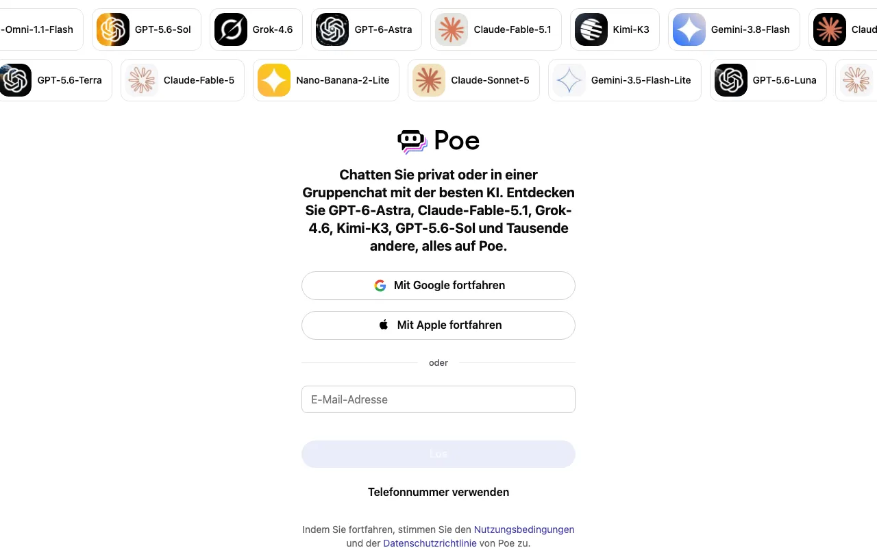 Página de inicio de Poe el 2026-09-19