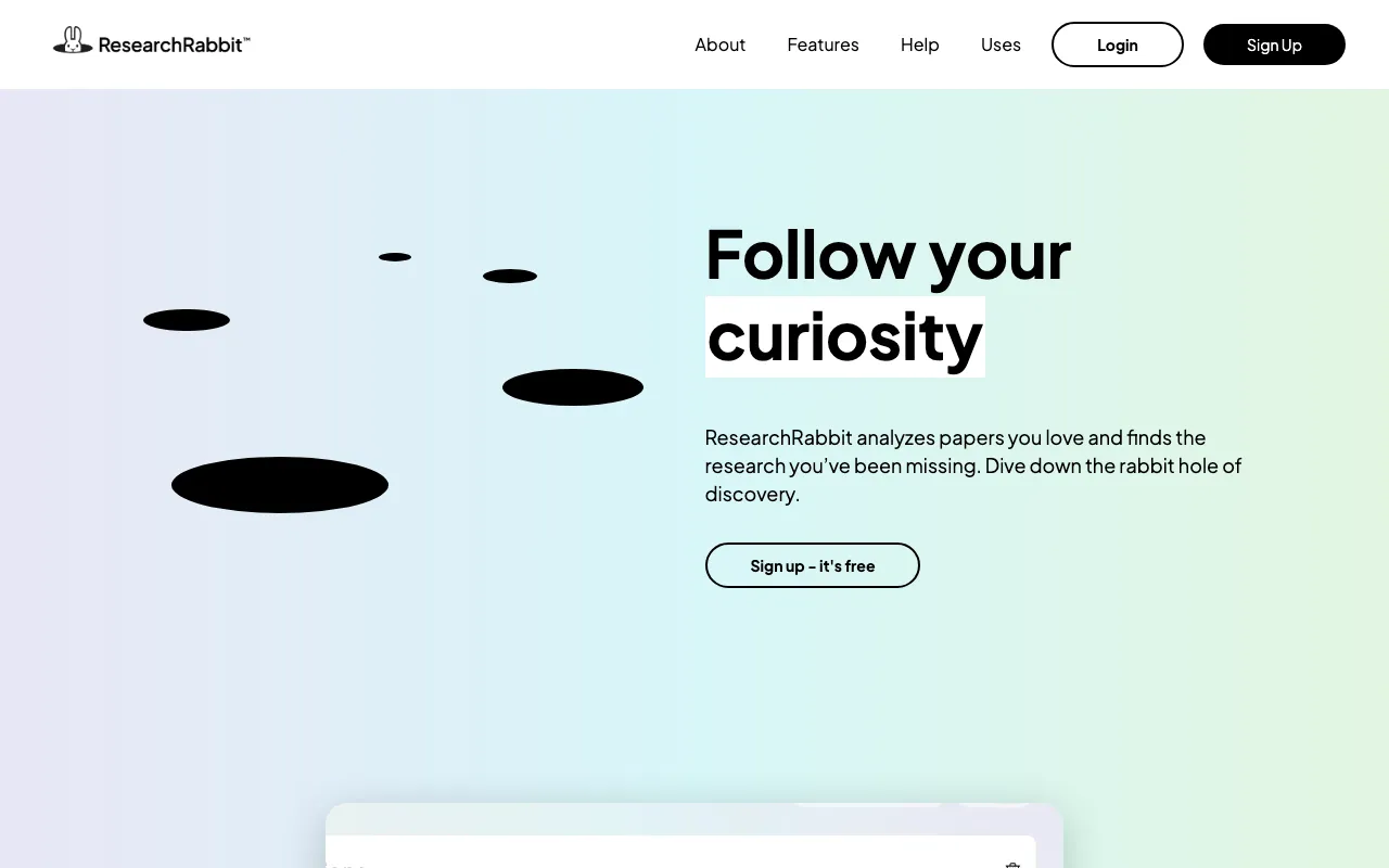 Página de inicio de ResearchRabbit el 2026-09-19