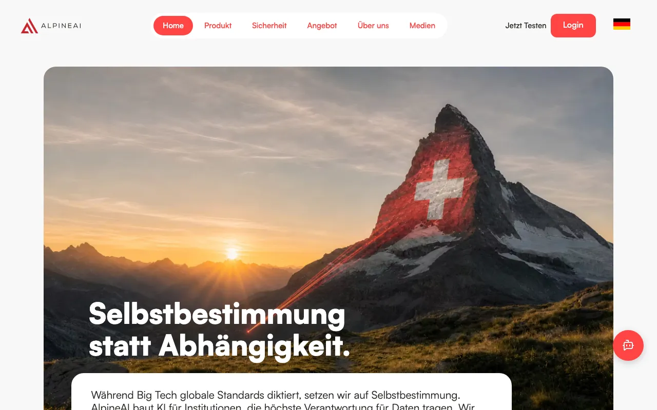 Página de inicio de SwissGPT el 2026-09-19