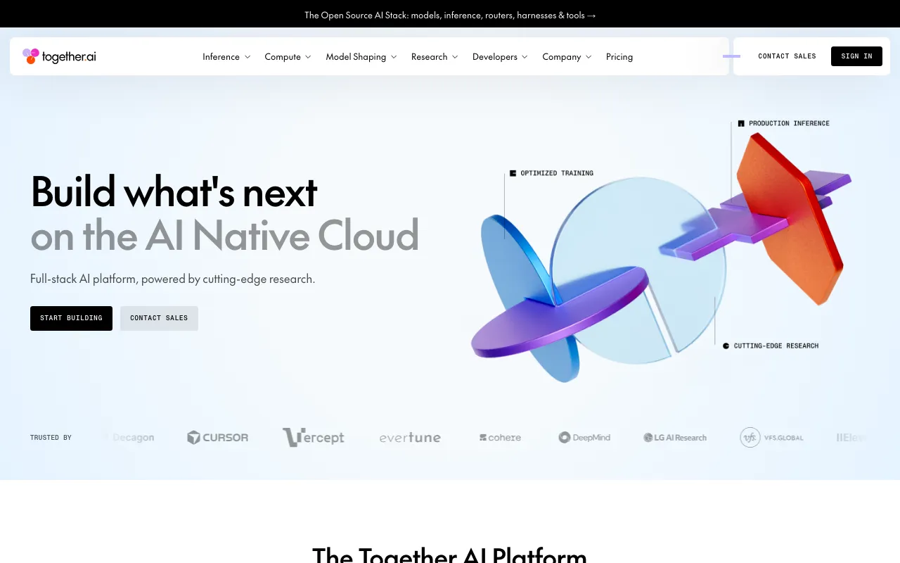 Página de inicio de Together AI el 2026-09-19