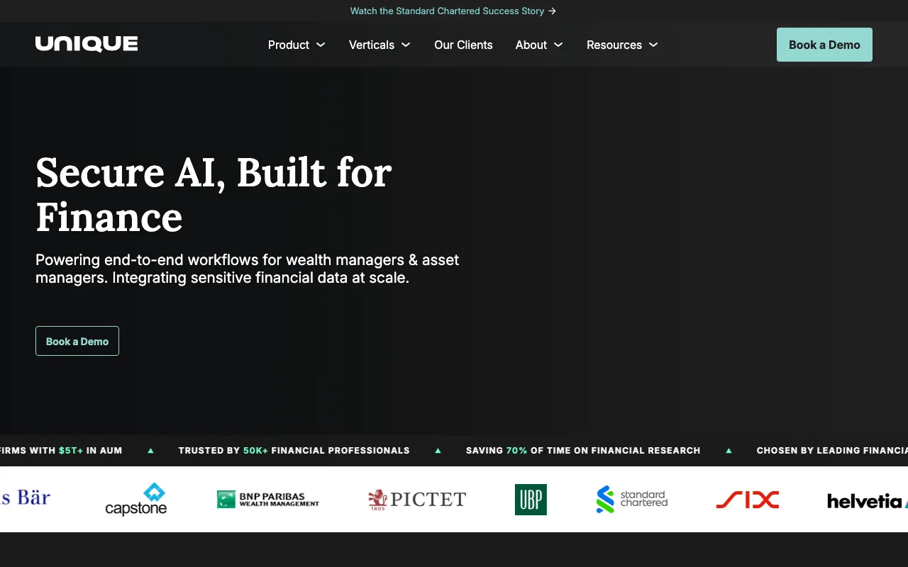 Página de inicio de Unique AI el 2026-09-19